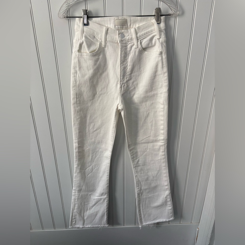 Mother - The Hustler ankle fray white jeans